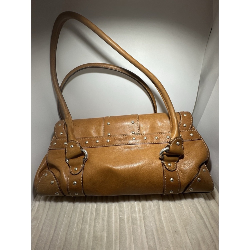 Michael Kors Vintage Astor Leather Purse & Wallet set Caramel Colored w. Silver - Picture 5 of 12